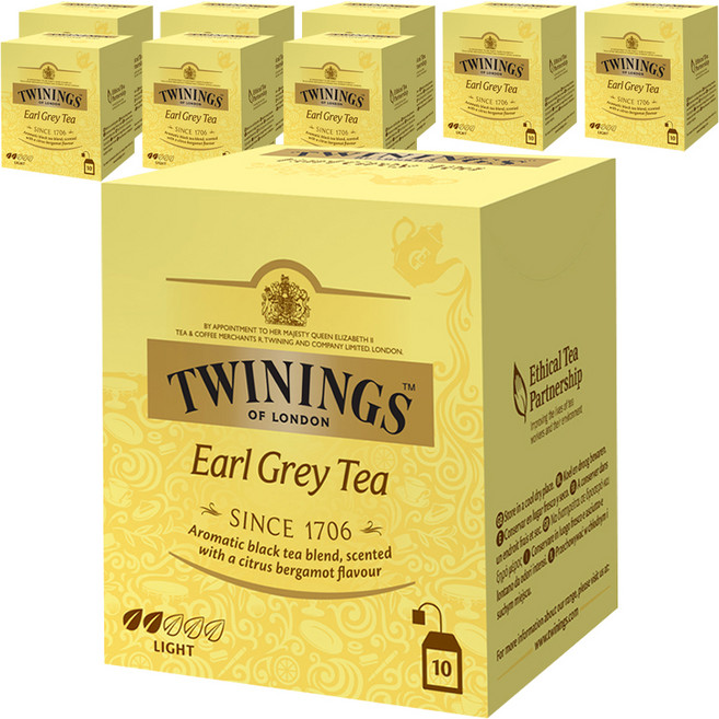 TWININGS 唐寧茶 盒裝伯爵紅茶茶包, 2g, 10入, 9個