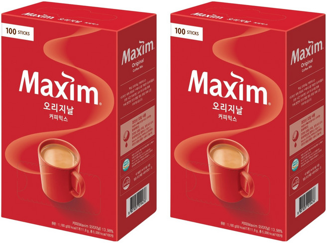 맥심 오리지날 커피믹스, 11.8g, 100개입, 2개