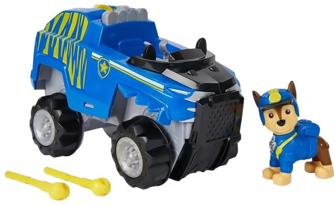 PAW PATROL 汪汪隊立大功 救援車叢林狗狗 3歲以上, 阿奇 + 老虎警車 藍色 + 黑色, 1組