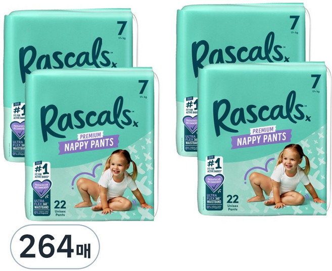 라스칼프렌즈 프리미엄 팬티형 기저귀, 7단계, 264매