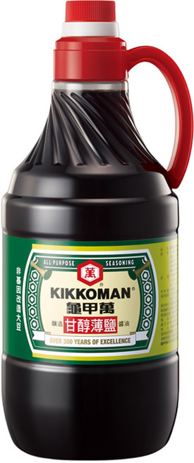 KIKKOMAN 龜甲萬 甘醇薄鹽醬油, 1.6L, 1瓶