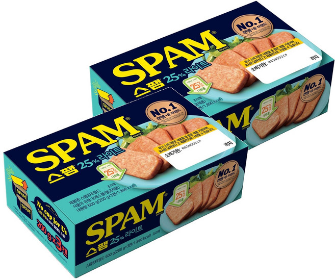 스팸 25% 라이트 햄통조림, 200g, 6개