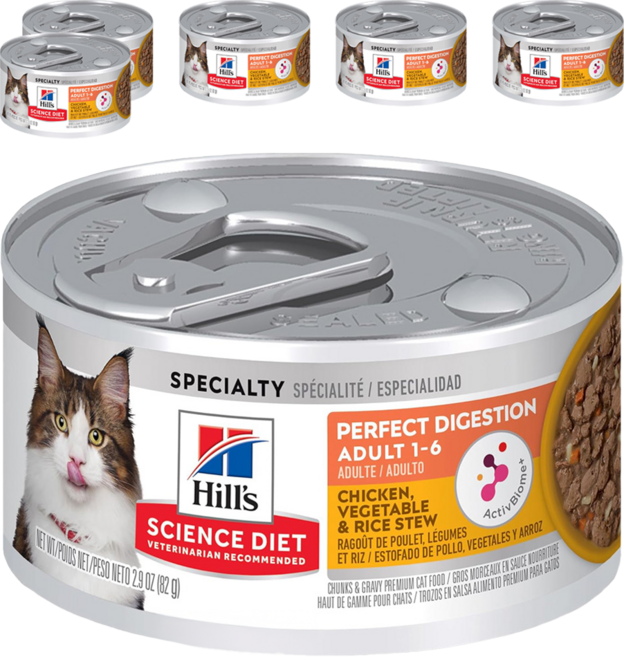 Hill's 希爾思 SCIENCE DIET 成貓 完美消化主食罐頭, 雞肉 + 蔬菜 + 米, 82g, 6罐