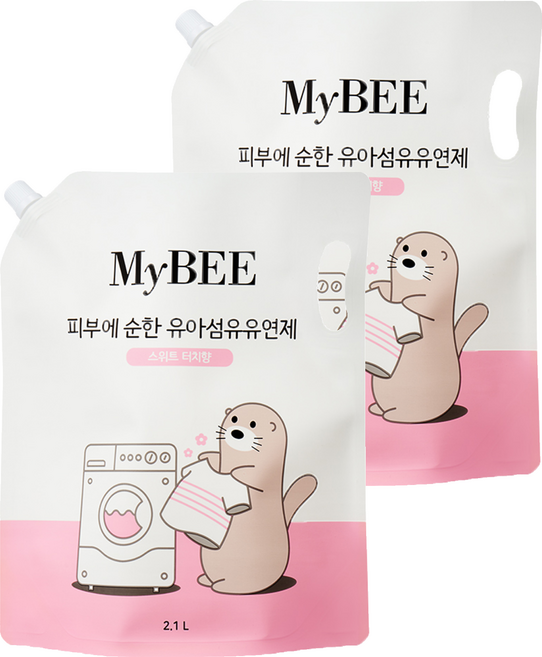 마이비 피부에순한 유아섬유유연제 스위트터치향 리필, 2개, 2.1L