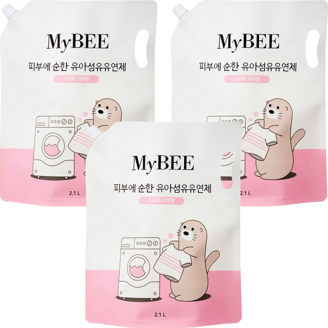 마이비 피부에순한 유아섬유유연제 스위트터치향 리필, 3개, 2.1L