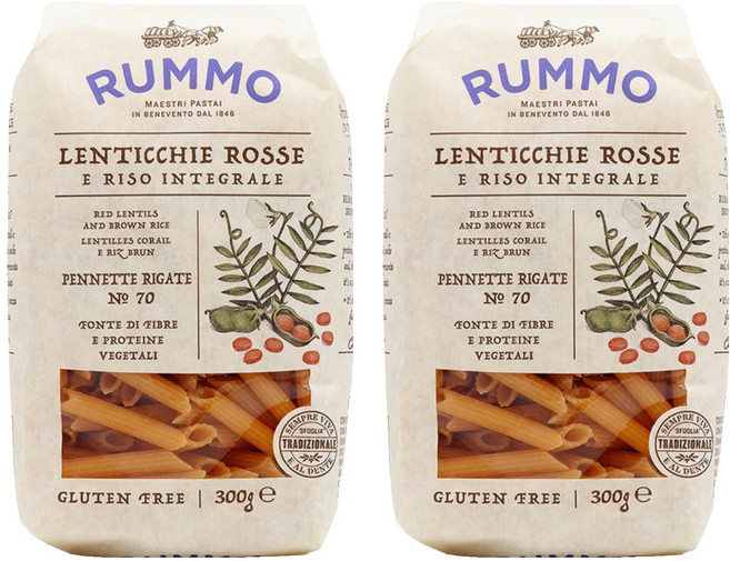 룸모 렌틸과 현미로 만든 펜네테 리가테, 300g, 2개