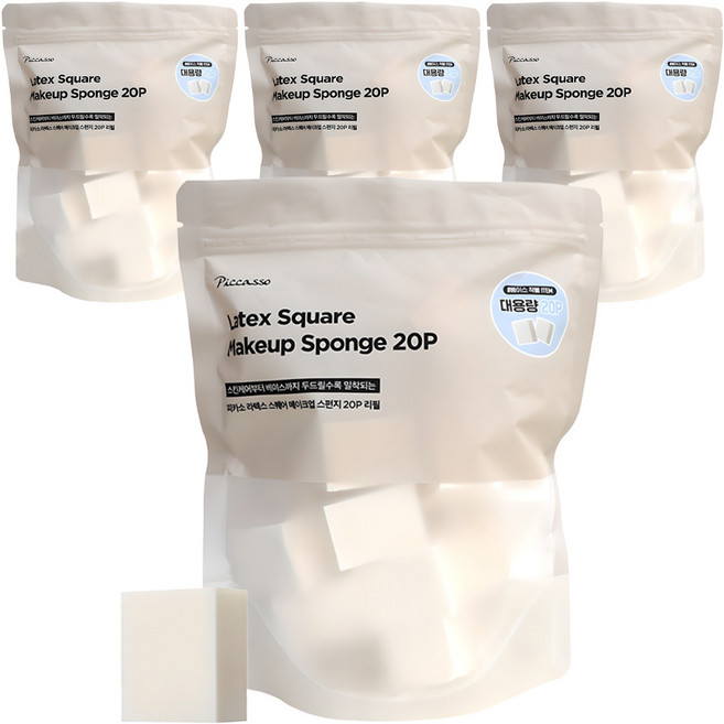 피카소 라텍스 스퀘어 스펀지 리필 20p, 4개