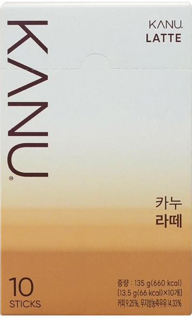 KANU 漸層奶香拿鐵咖啡, 13.5g, 10條, 1盒