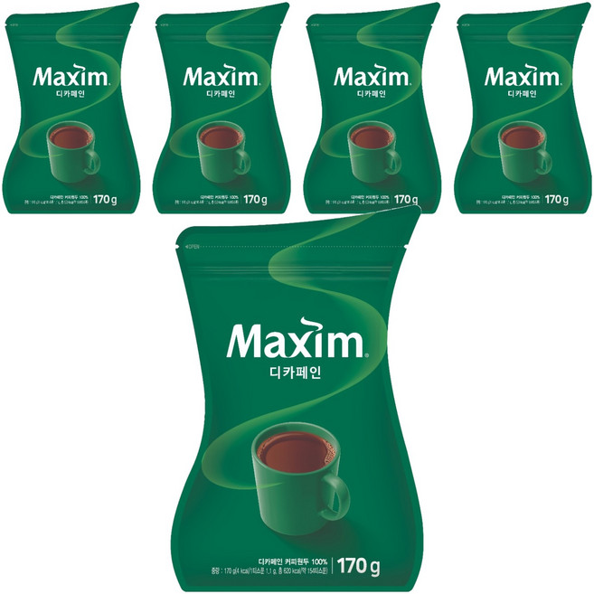 맥심 디카페인 원두커피믹스, 170g, 1개입, 5개