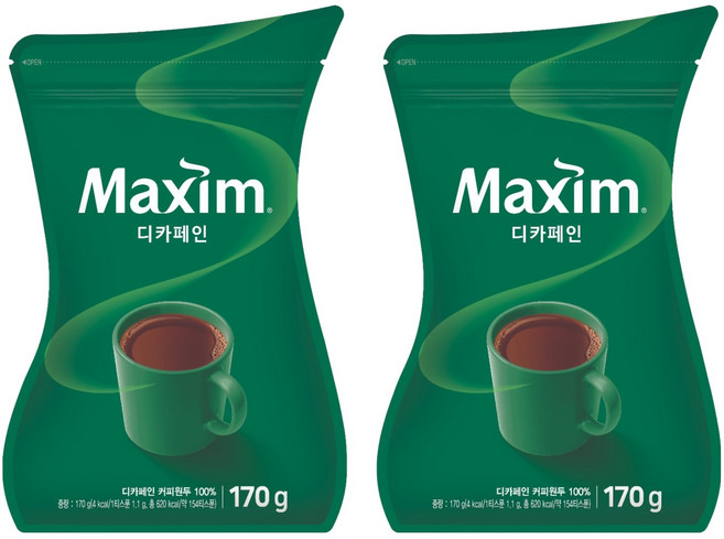 맥심 디카페인 원두커피믹스, 170g, 1개입, 2개