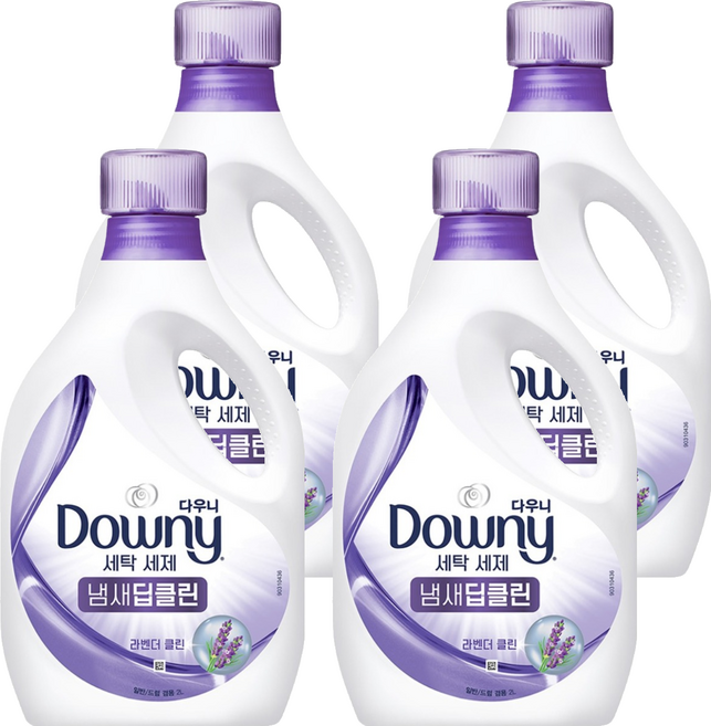 다우니 냄새 딥클린 액상세제 라벤더 클린 본품, 2L, 4개