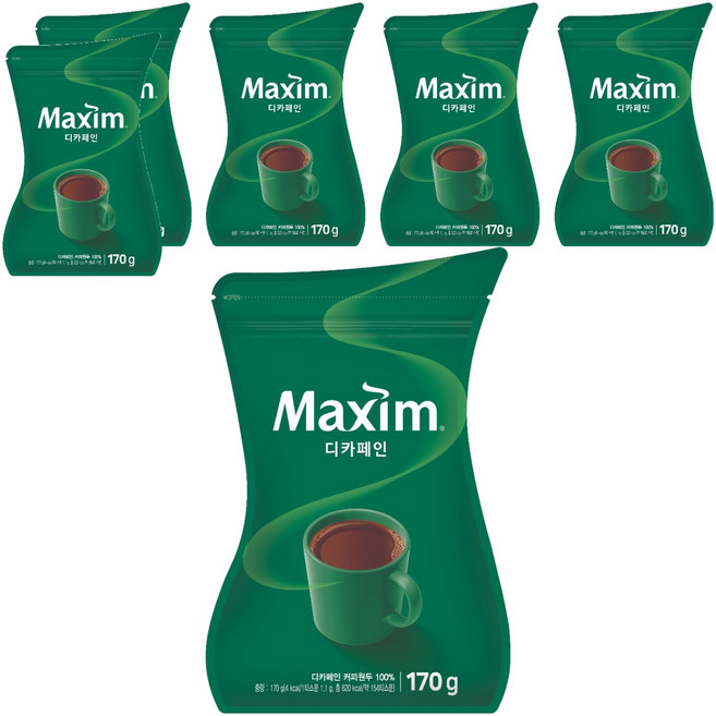 맥심 디카페인 원두커피믹스, 170g, 1개입, 6개