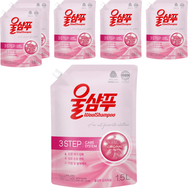 울샴푸 오리지널 리필, 1.5L, 6개