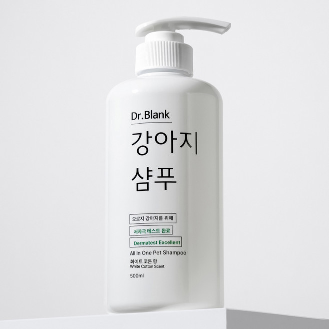 닥터블랭크 강아지 올인원 저자극 샴푸 화이트 코튼향, 500ml, 1개입, 1개