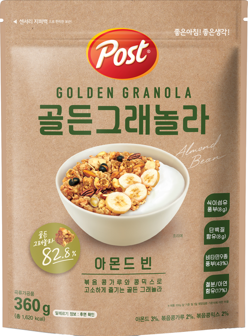 포스트 골든 그래놀라 아몬드 빈 시리얼, 360g, 1개