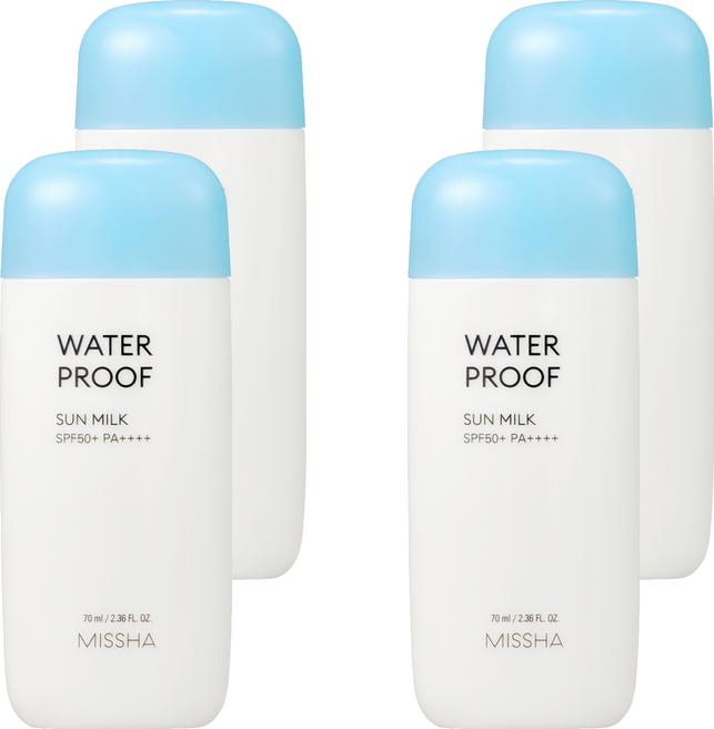 미샤 올 어라운드 세이프 블록 워터프루프 선 밀크 SPF50+ PA++++, 70ml, 4개