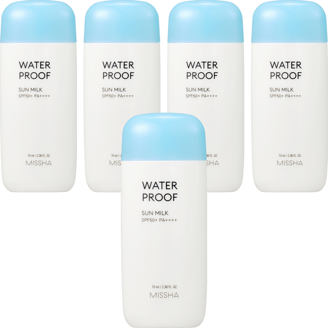 미샤 올 어라운드 세이프 블록 워터프루프 선 밀크 SPF50+ PA++++, 70ml, 5개