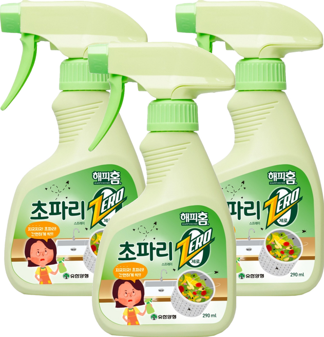 해피홈 초파리제로 스프레이, 290ml, 3개