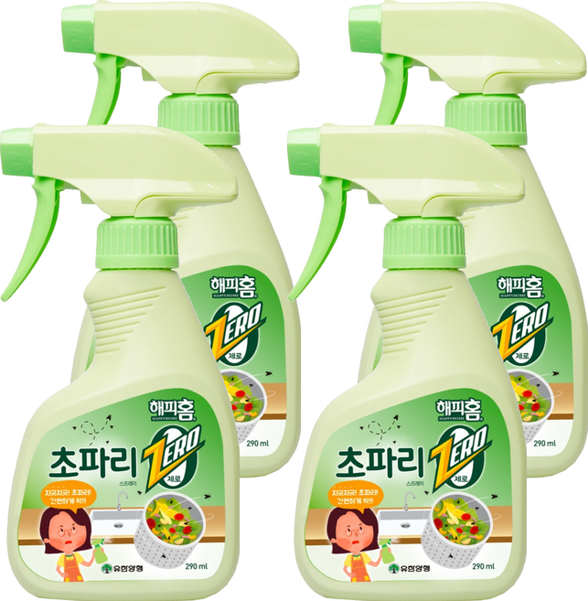 해피홈 초파리제로 스프레이, 290ml, 4개