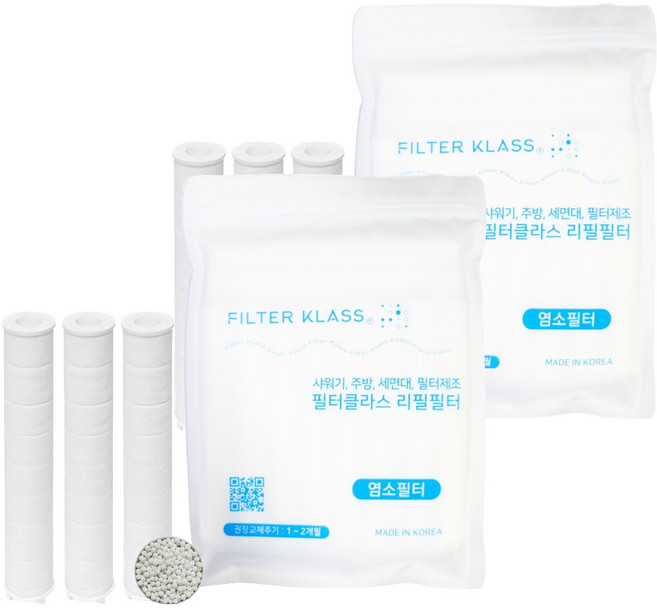 닥터피엘 샤워기 호환 녹물 염소제거 필터, 6개