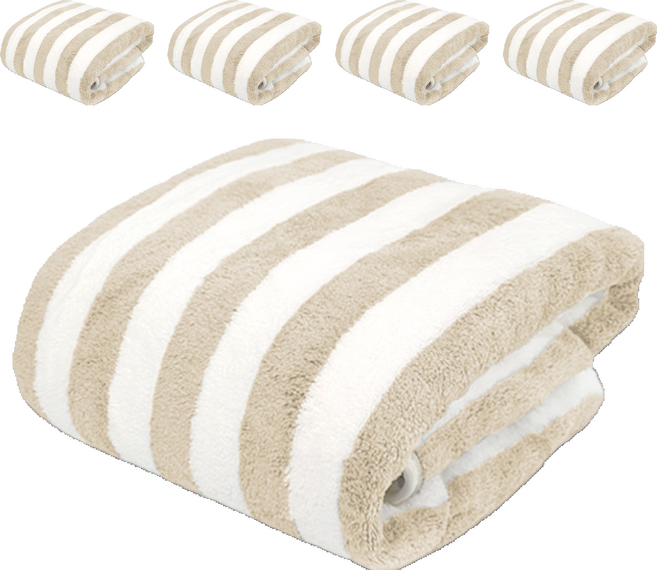 원이네 스트라이프 소프트 샤워타월 300g 코랄벨벳, 베이지, 5개