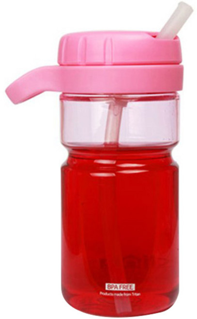 클리나 아쿠아 스트로우 물병, 핑크, 500ml, 1개