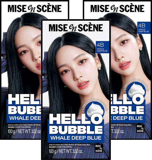 mise en scene 魅尚萱 Hello Bubble 染髮劑, 4B鯨魚深藍色, 3個