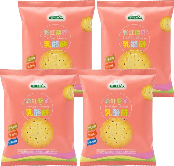 統一生機 彩虹藜麥乳酪餅, 65g, 4包