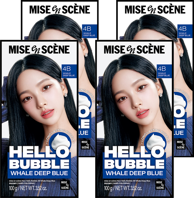mise en scene 魅尚萱 Hello Bubble 染髮劑, 4B鯨魚深藍, 4個