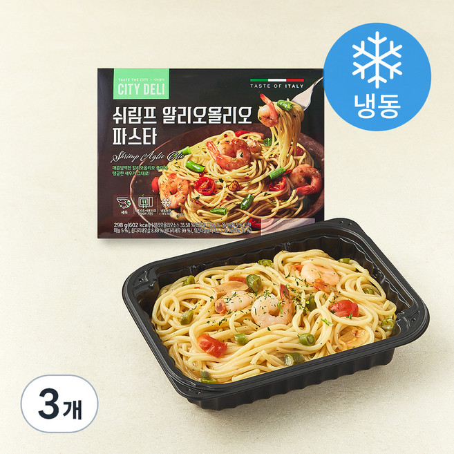 시티델리 쉬림프 알리오올리오 파스타 1인분 (냉동), 298g, 3개
