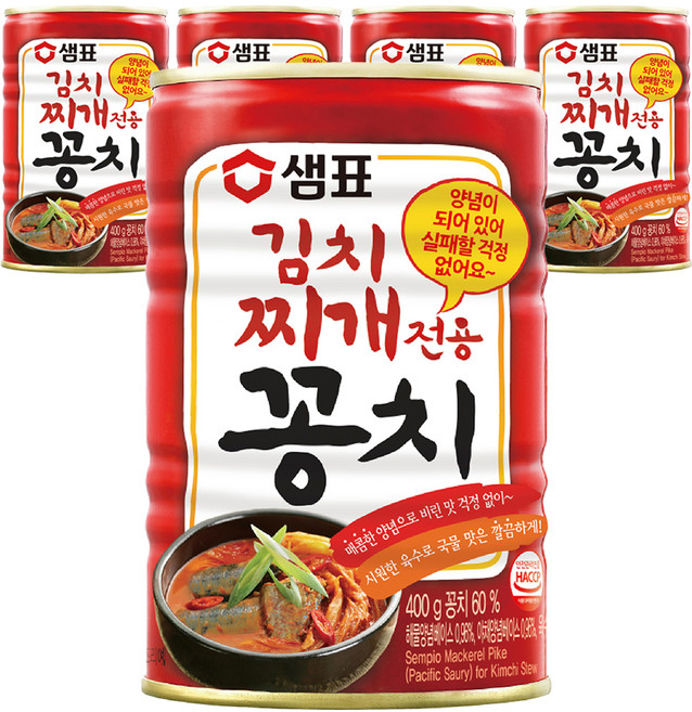 샘표 김치찌개전용 꽁치 통조림, 400g, 5개