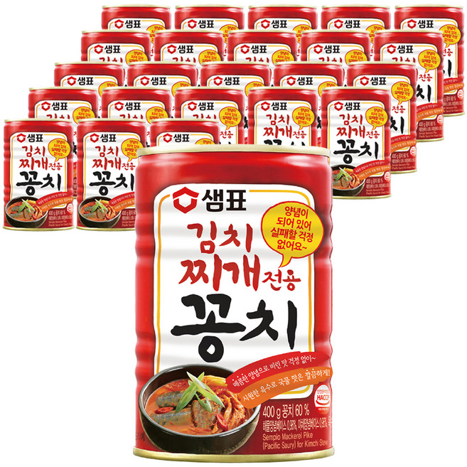 샘표 김치찌개 전용 꽁치 통조림, 400g, 24개
