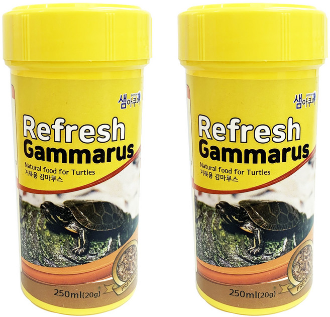 샘아쿠아 감마루스 거북이 사료, 250ml, 2개