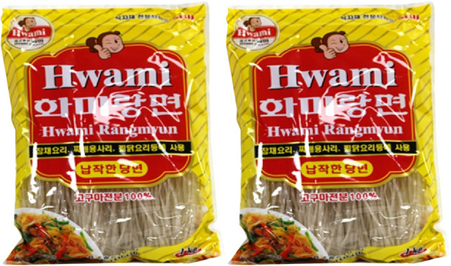 화미 납작한 당면, 1kg, 2개