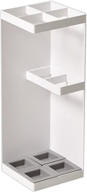 台灣 Life plus 純色風尚鐵藝落地雨傘架 11 x 11 x 30cm 1.08kg, 鋼琴白, 1個