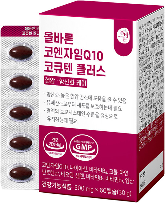 올바른건강식품 코엔자임Q10 코큐텐 플러스, 60정, 1개