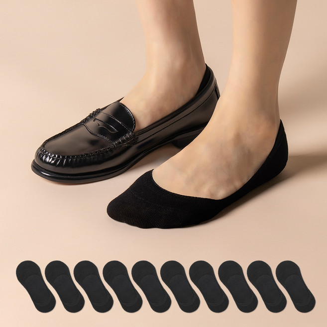 삭피엔스 여성용 절대 벗겨지지 않는 발등 짧은 페이크삭스 10켤레