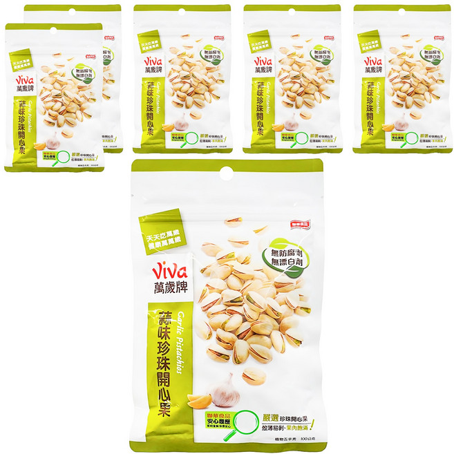 ViVa 萬歲牌 蒜味開心果, 100g, 6包