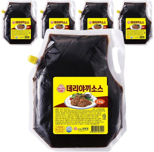 오뚜기 데리야끼소스 스파우트팩, 2kg, 5개
