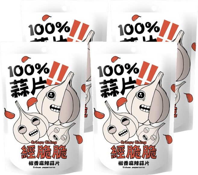 Crispy Ching 經脆脆 100%蒜片 椒香麻辣, 35g, 4包