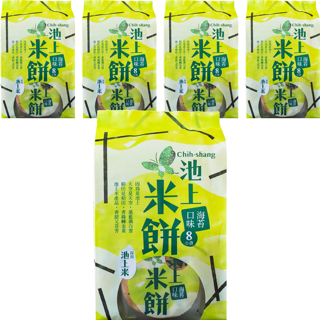 池上鄉農會 池上米餅 海苔口味, 136g, 5袋