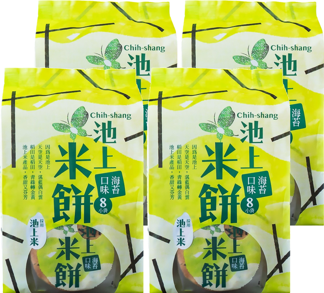 池上鄉農會 池上米餅 海苔口味, 136g, 4袋