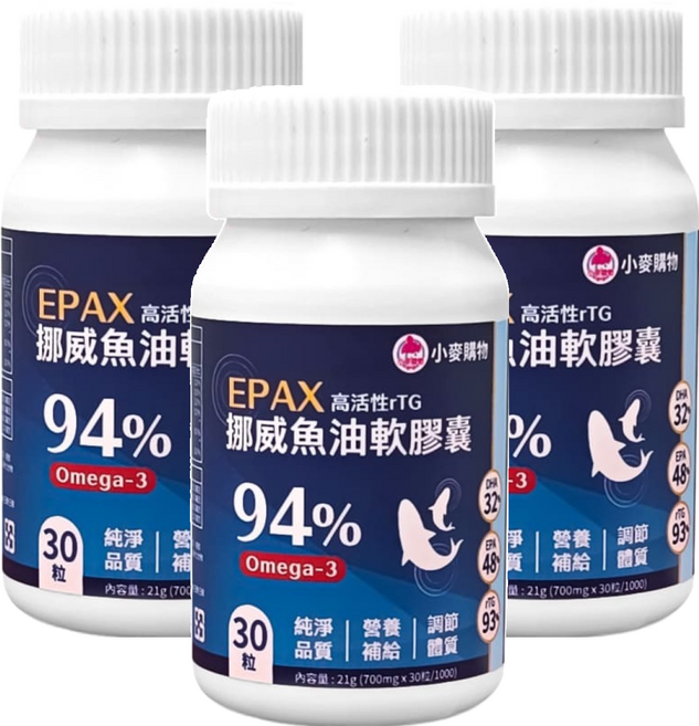 小麥購物 挪威高活性rTG魚油 A111, 700mg, 30顆, 3罐