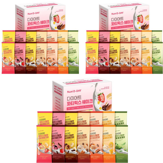 뉴트리디데이 다이어트 파티믹스 쉐이크 7종 세트, 350g, 3세트