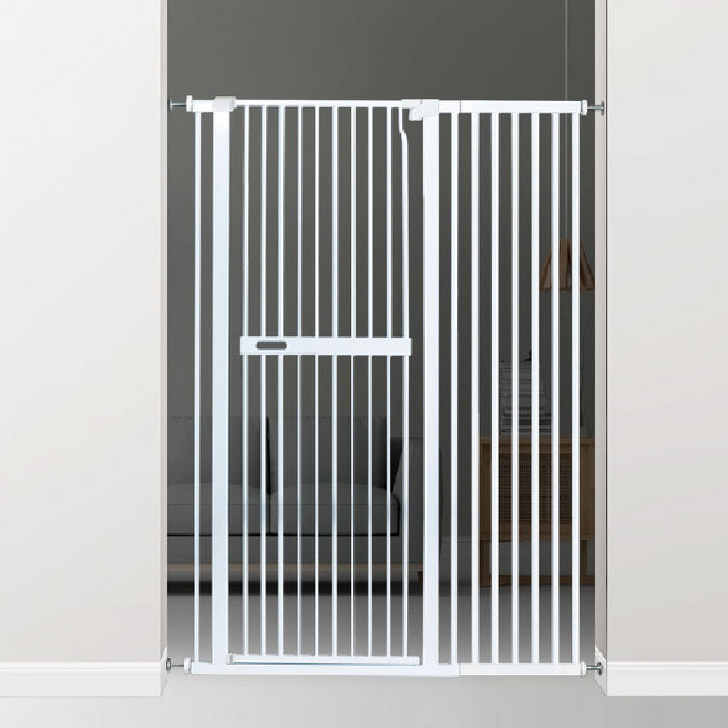 딩동펫 반려동물 프리미엄 반자동 안전문 점보, 화이트, 1개