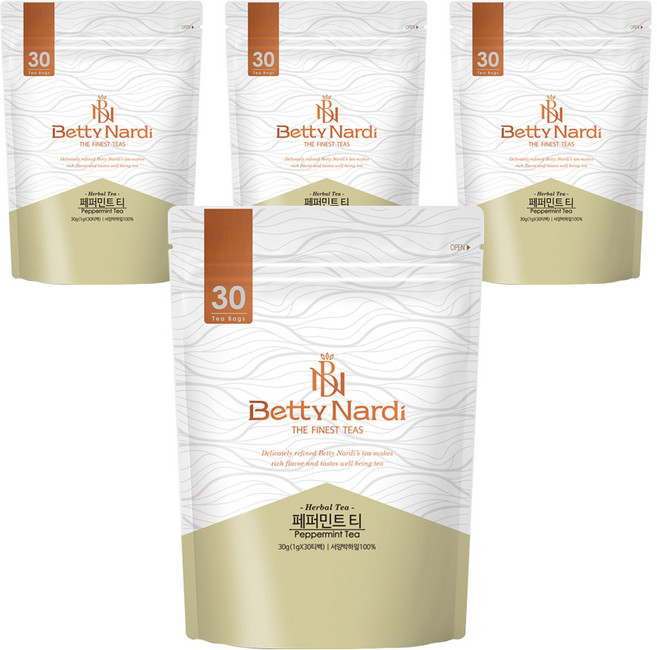 베티나르디 페퍼민트 티, 1g, 30개입, 4개