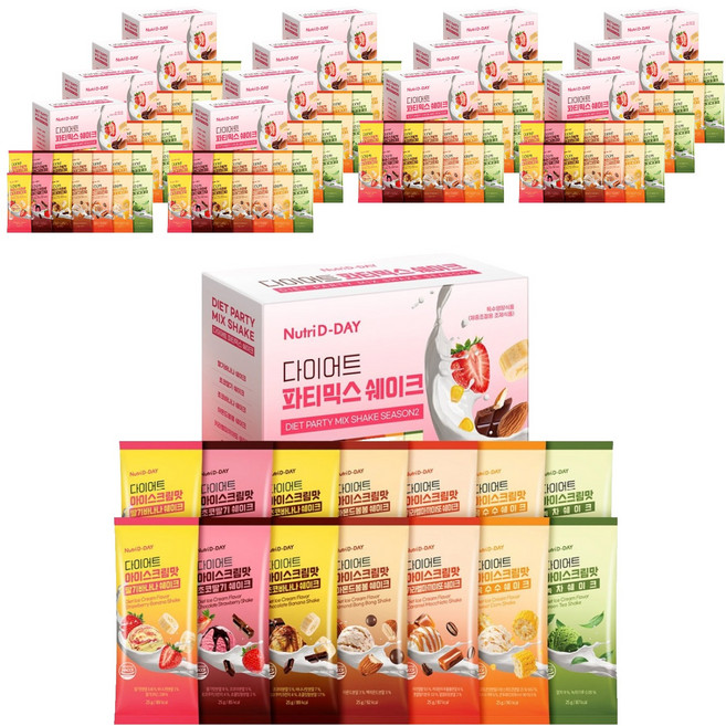 뉴트리디데이 다이어트 파티믹스 쉐이크 7종 세트, 350g, 15세트