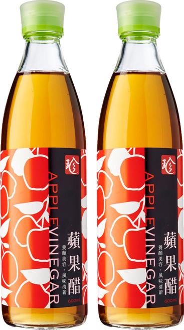 百家珍 蘋果醋 清爽酸甜, 600ml, 2瓶