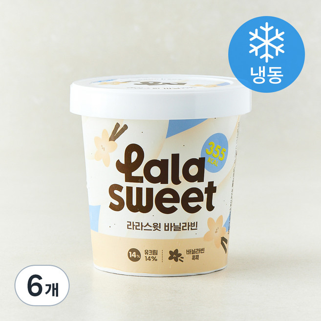 라라스윗 바닐라빈 아이스밀크 (냉동), 474ml, 1개입, 6개