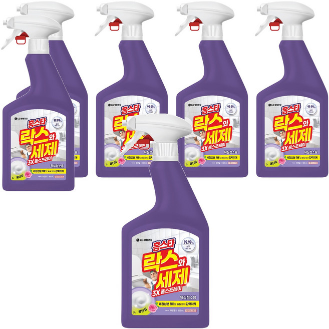 홈스타 락스와세제 3X 폼스프레이 후로랄 욕실청소용, 900ml, 6개